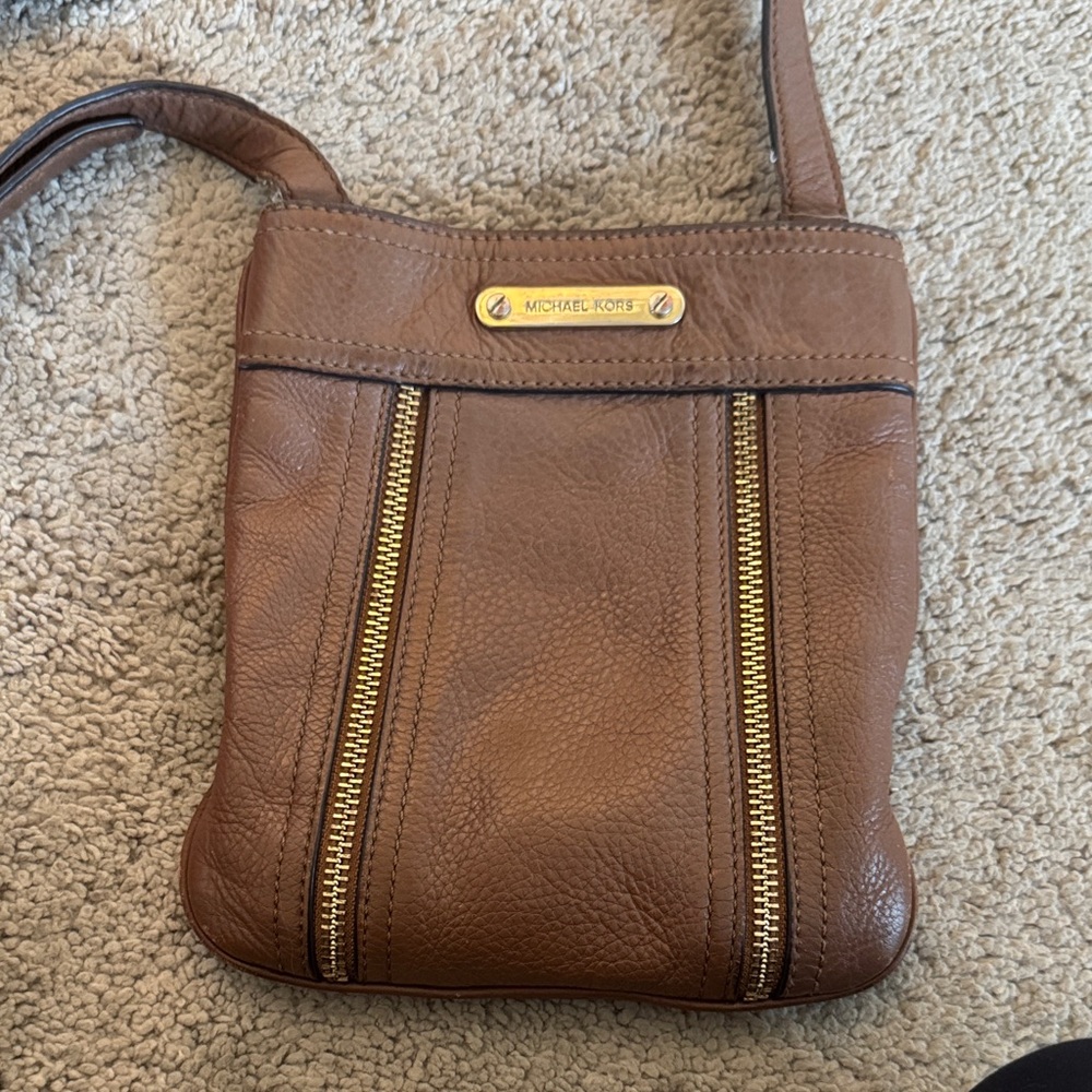 Michael Kors Tan Crossbody Bag with Gold Accents